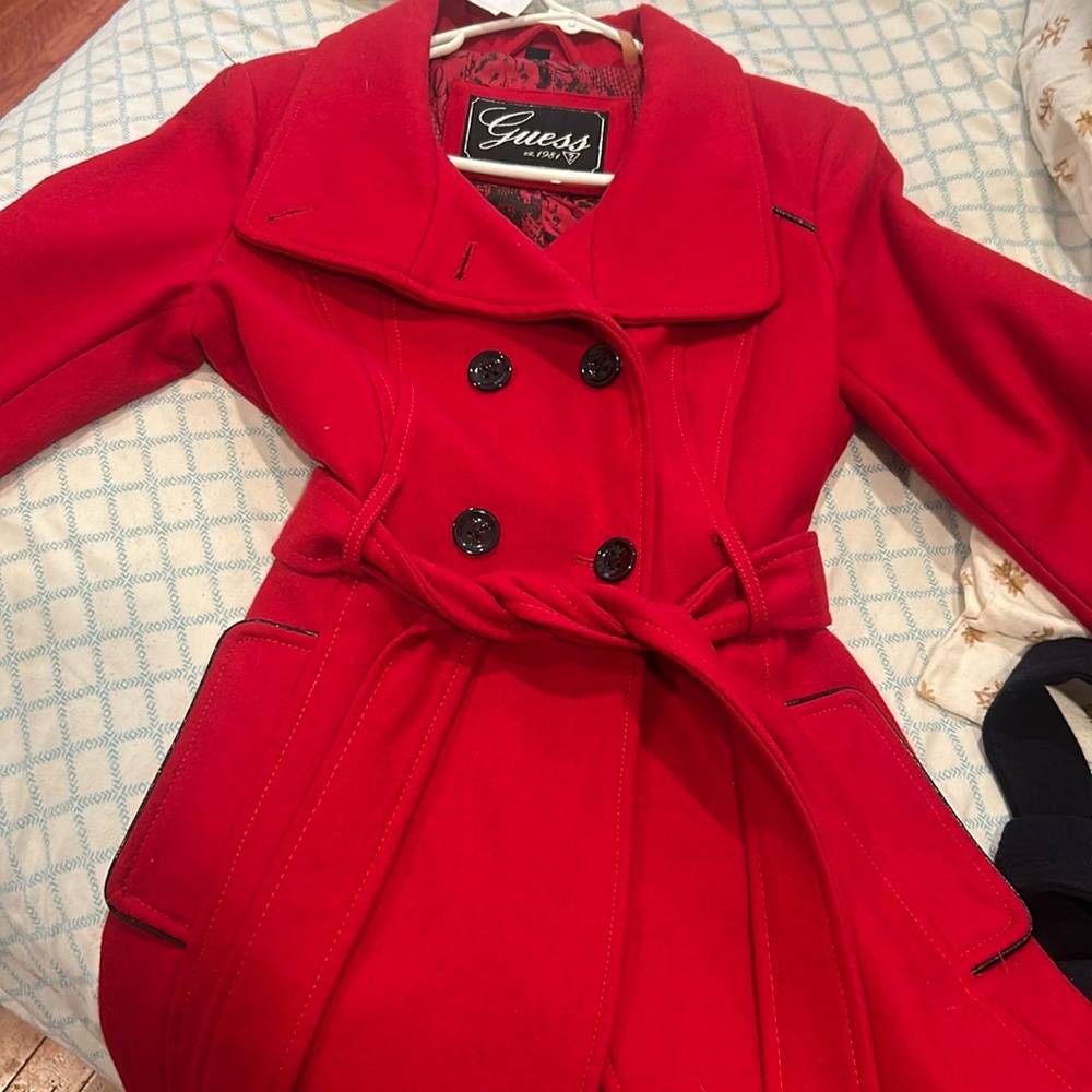 Red Guess coat